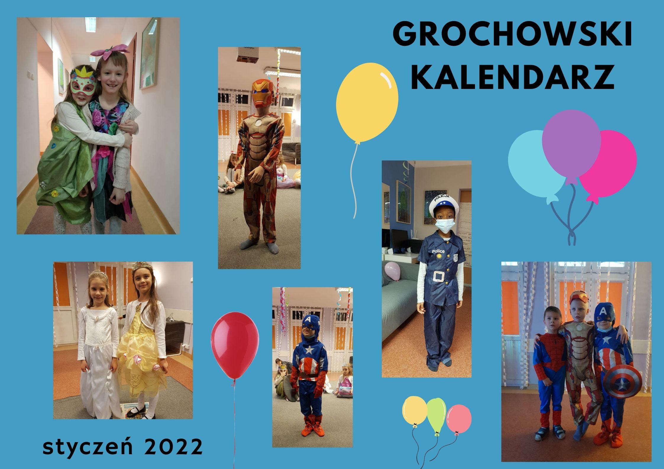 Kolaż ze zdjęć dzieci z Ogniska Grochów - styczeń 2022