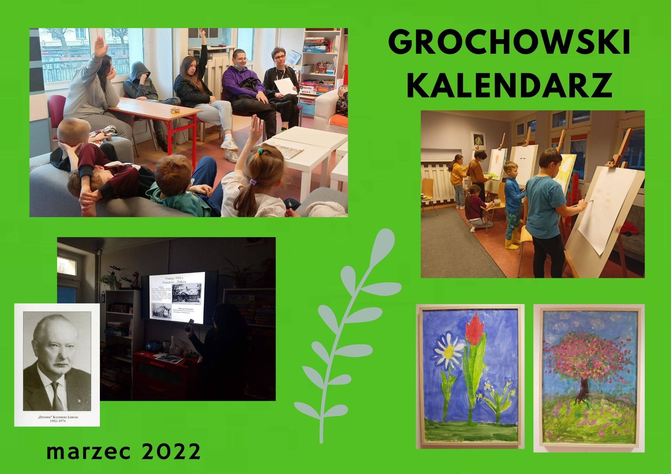 Kolaż ze zdjęć dzieci z Ogniska Grochów - marzec 2022