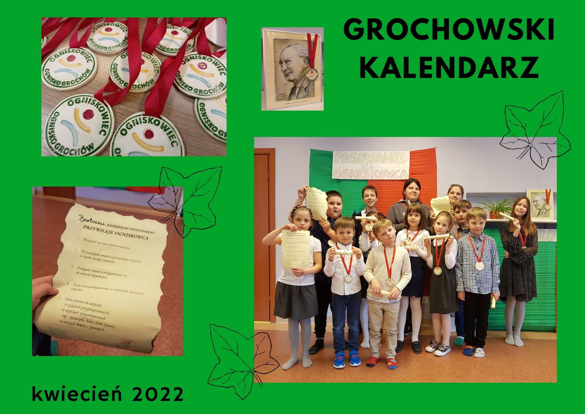 Kolaż ze zdjęć dzieci z Ogniska Grochów - KWIECIEŃ 2022