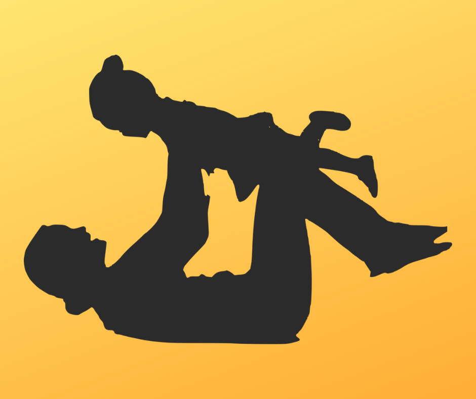 Grafika przedstawiająca rodzica bawiącego się z dzieckiem